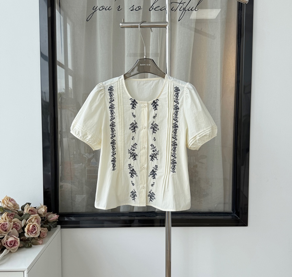 Show young summer shirt puff sleeve doll shirt for women