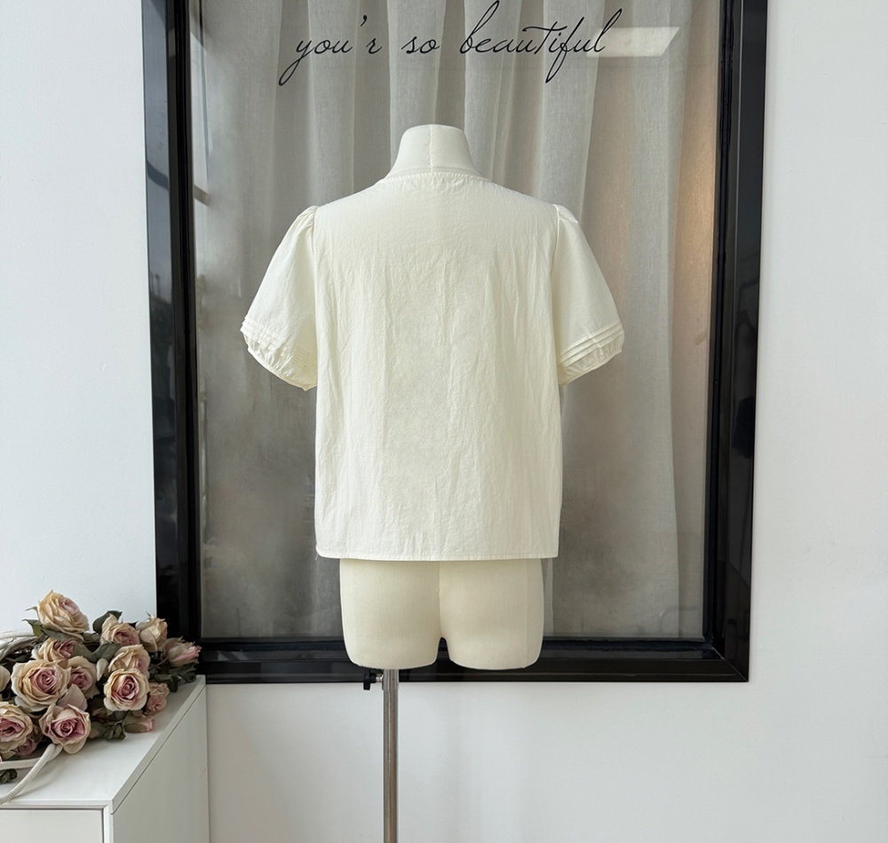 Show young summer shirt puff sleeve doll shirt for women