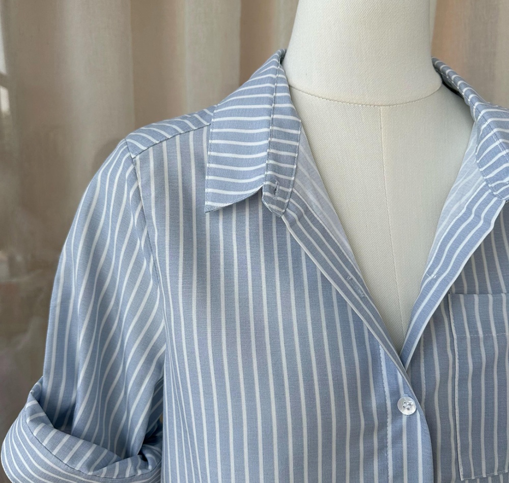 Crimping sleeve stereoscopic short sleeve shirt for women