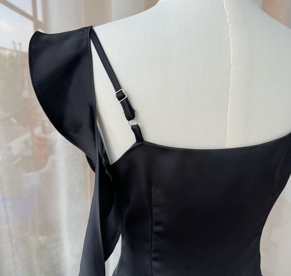 Temperament pinched waist sleeveless tops for women