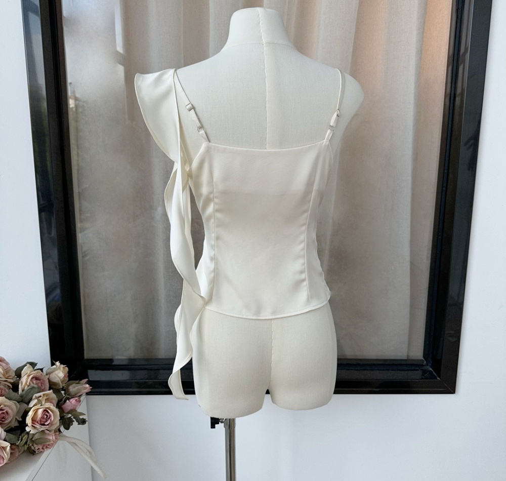 Temperament pinched waist sleeveless tops for women