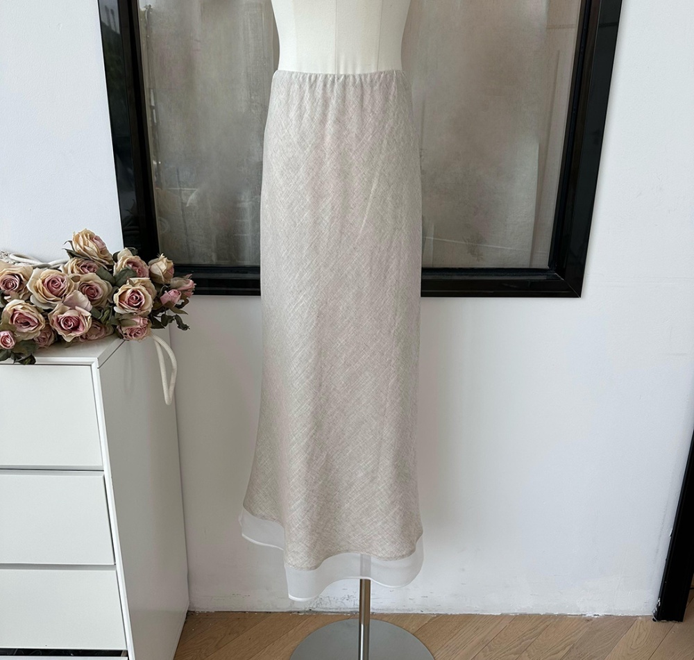 Flax package hip tops mermaid France style skirt 2pcs set