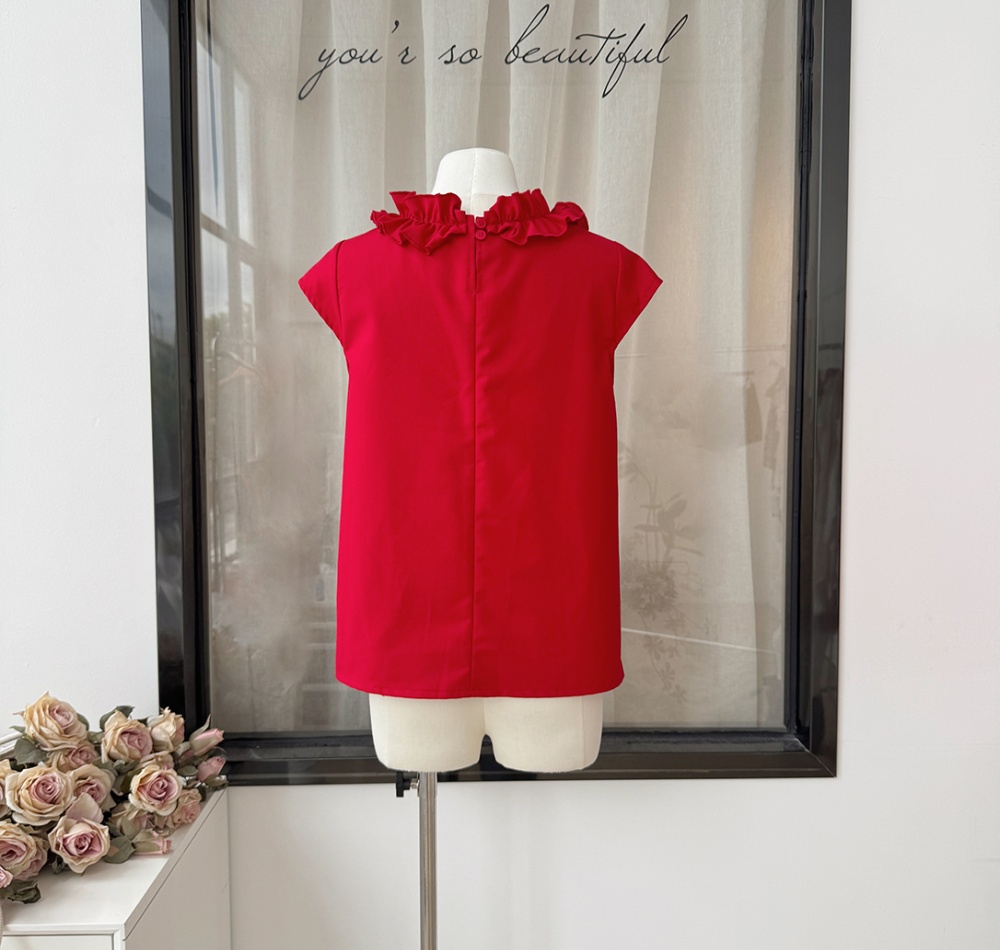 Short sleeve show young tops red slim T-shirt