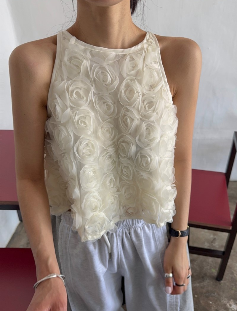 Stereoscopic flowers refinement summer vest