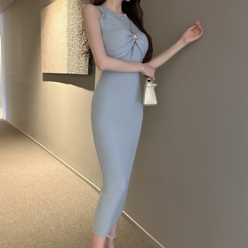 Enticement Korean style dress knitted vest