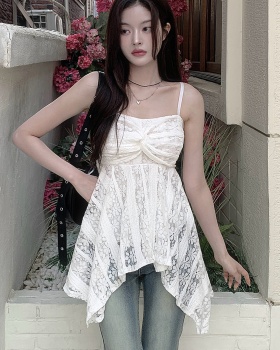 Sling fashion lace Korean style all-match slim splice vest