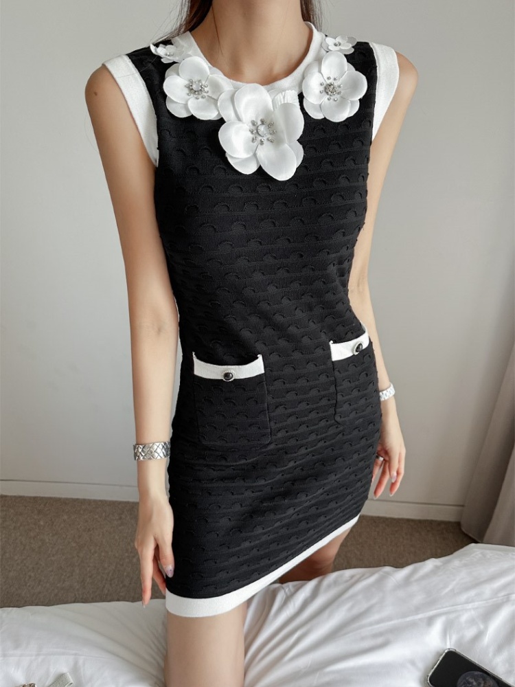 Temperament sleeveless dress Korean style dress for women