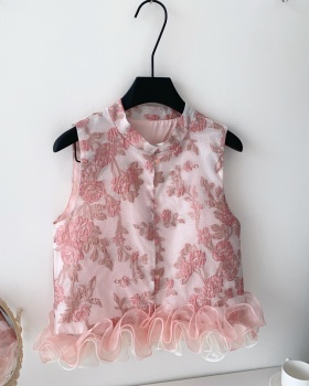 Summer splice cardigan embroidery tops for women