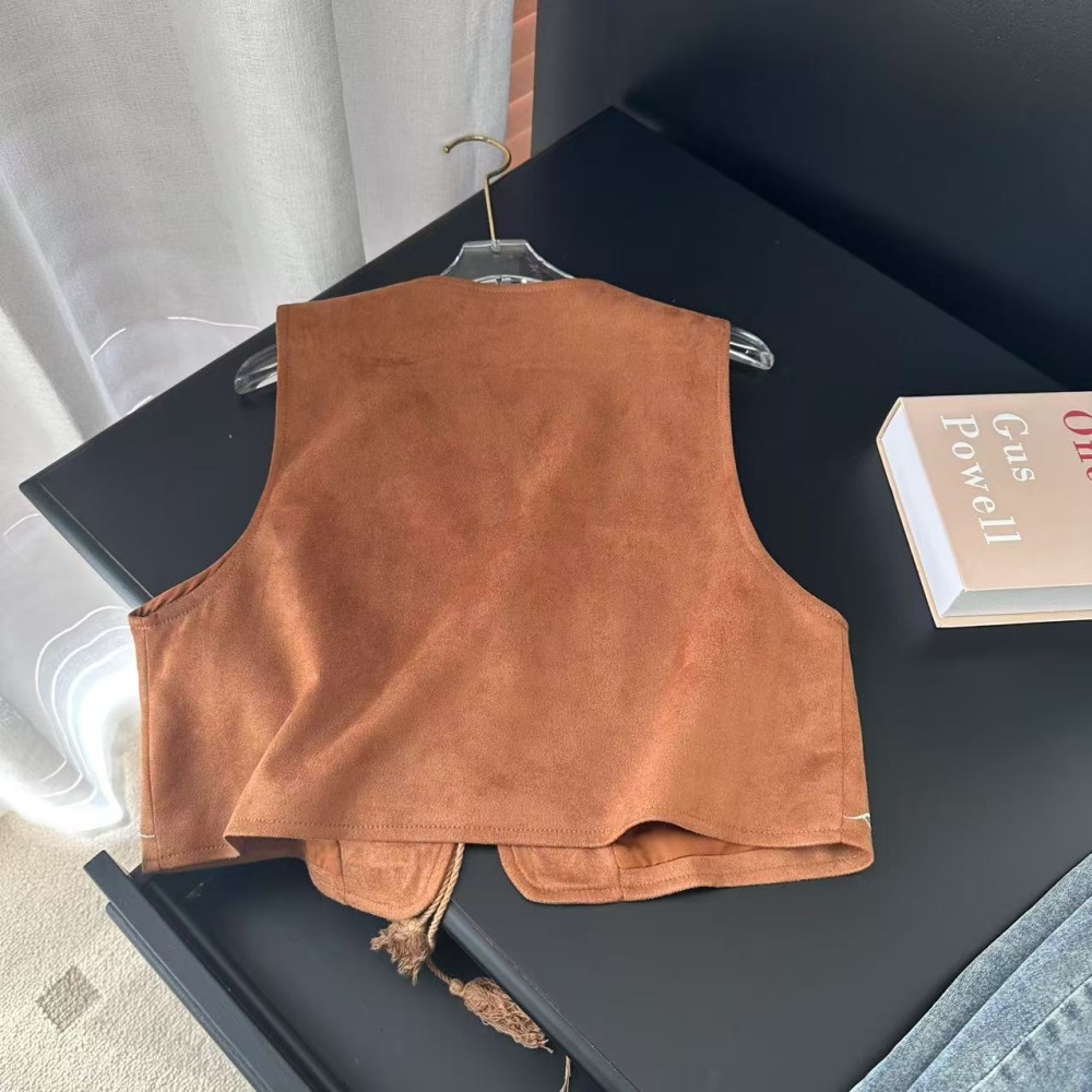 Embroidery waistcoat travel cardigan for women