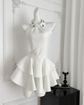 Sleeveless France style formal dress slim dress for women