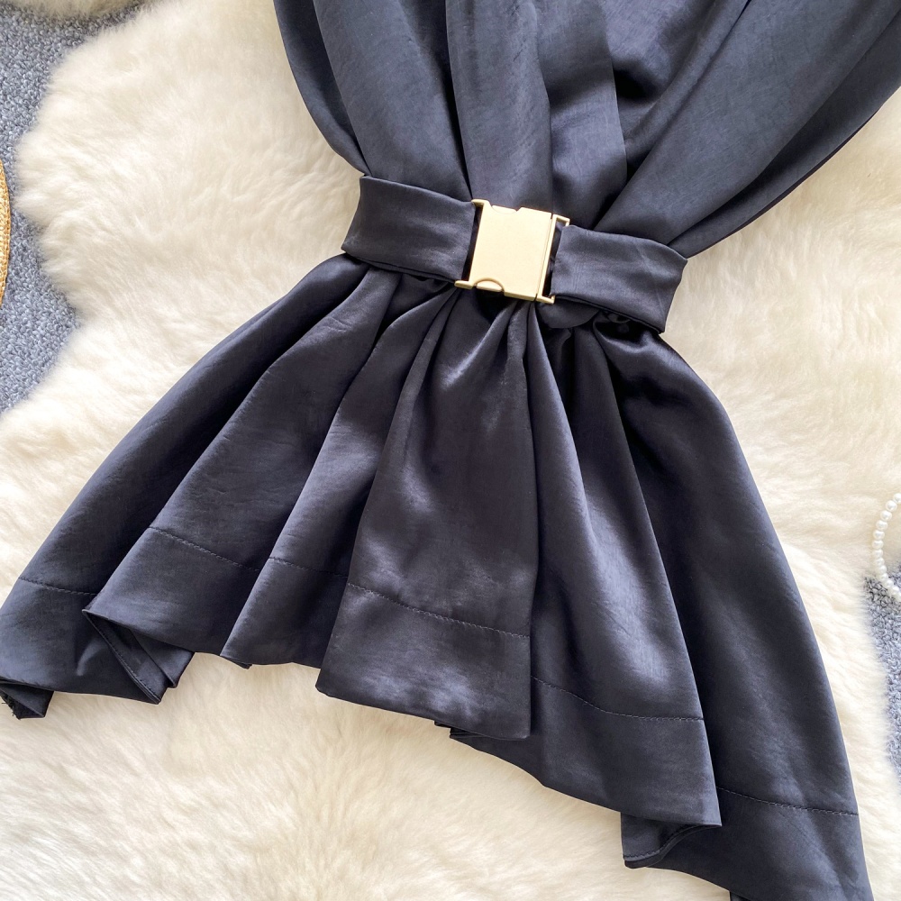 Summer pinched waist shirt fashion tops for women