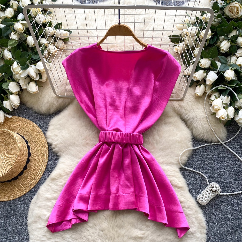Summer pinched waist shirt fashion tops for women