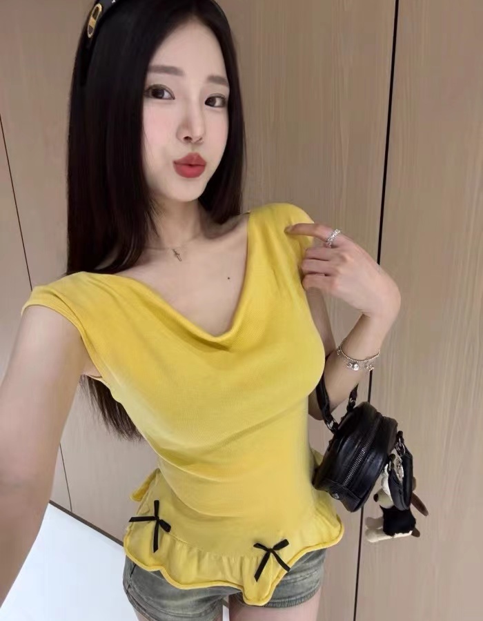 Slim sleeveless tops knitted vest for women