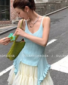 Irregular tassels sling summer tender vest for women