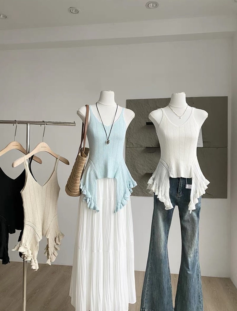 Irregular tassels sling summer tender vest for women