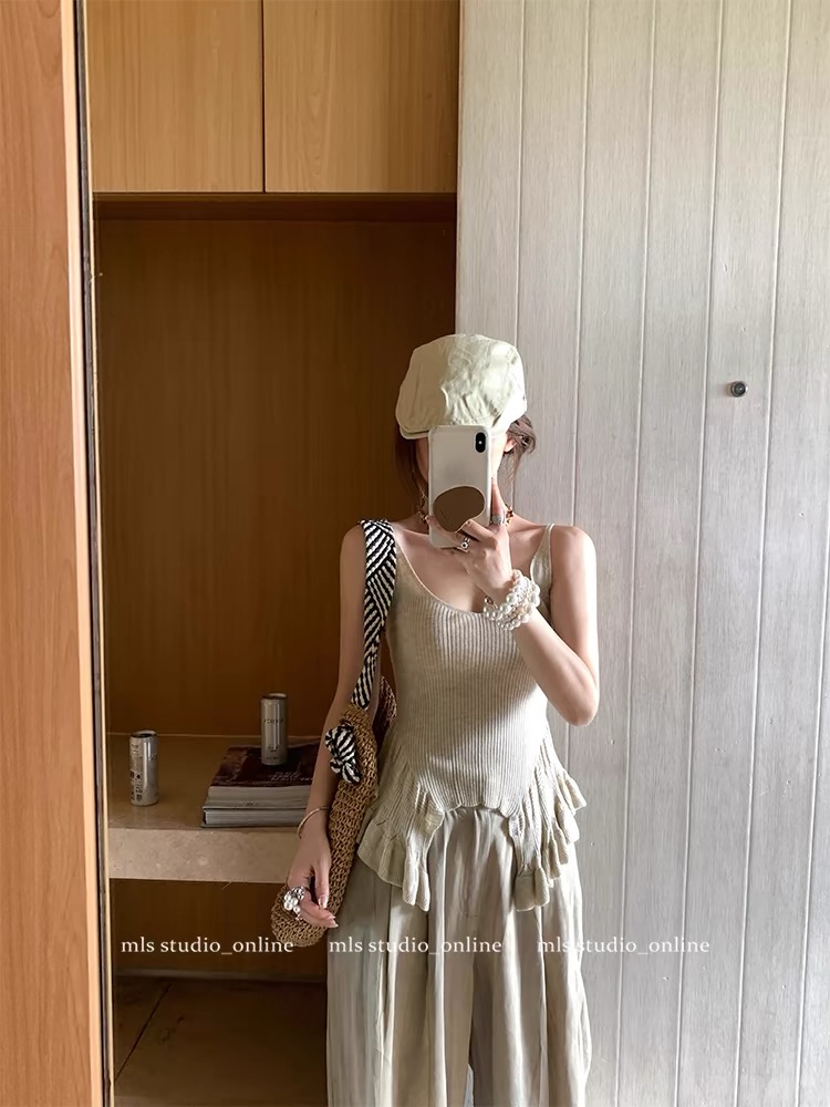 Irregular tassels sling summer tender vest for women