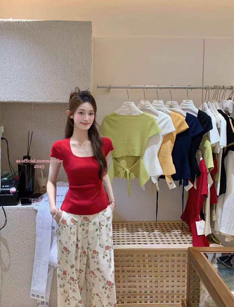 Waist straps small shirt slim sweater