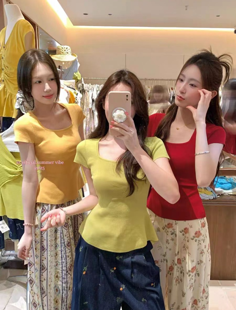 Waist straps small shirt slim sweater