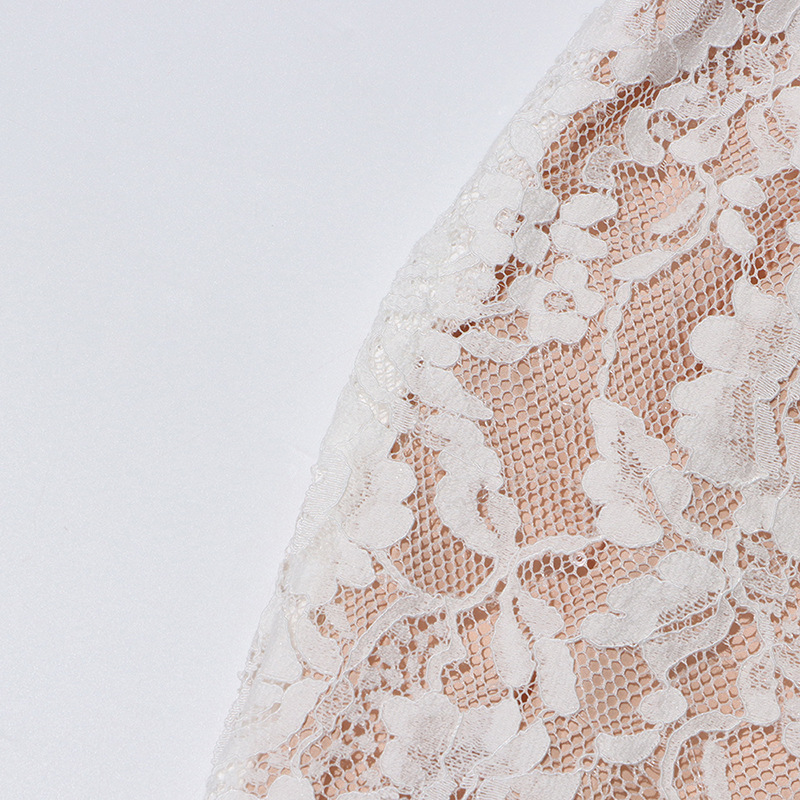 High waist lace tops embroidery rhinestone skirt a set