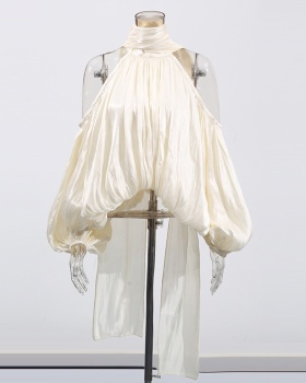 Temperament frenum tops loose chiffon shirt for women