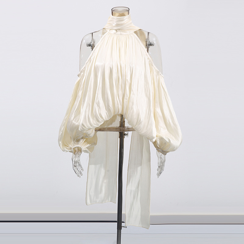 Temperament frenum tops loose chiffon shirt for women