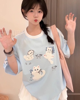 Large yard short sleeve cotton anime T-shirt