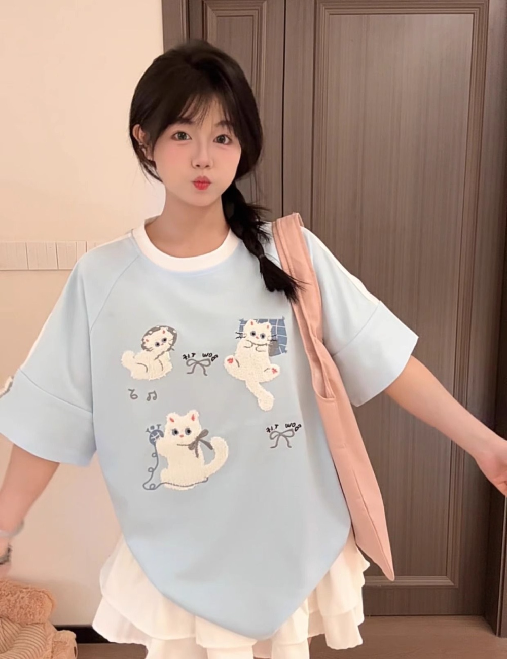 Large yard short sleeve cotton anime T-shirt