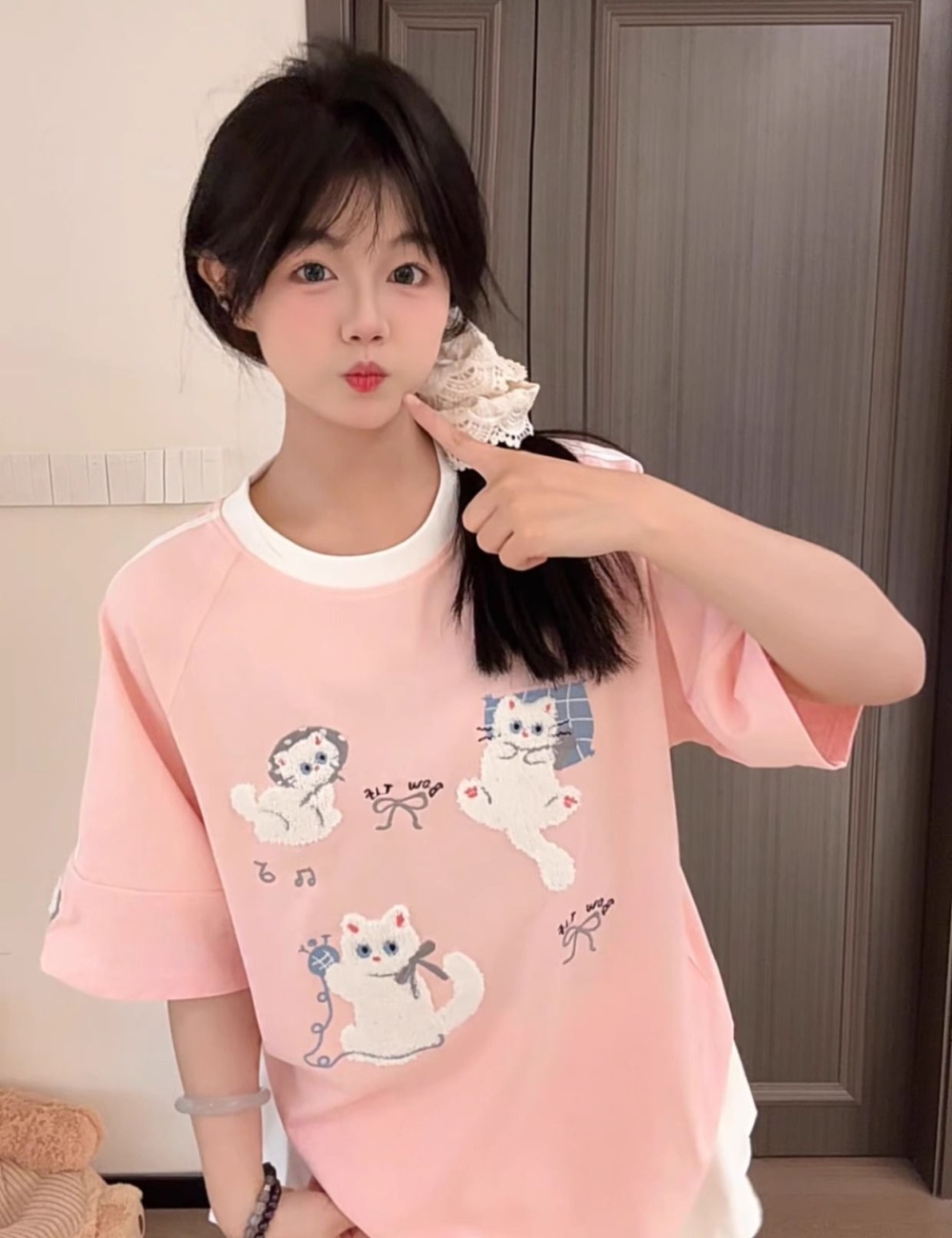 Large yard short sleeve cotton anime T-shirt