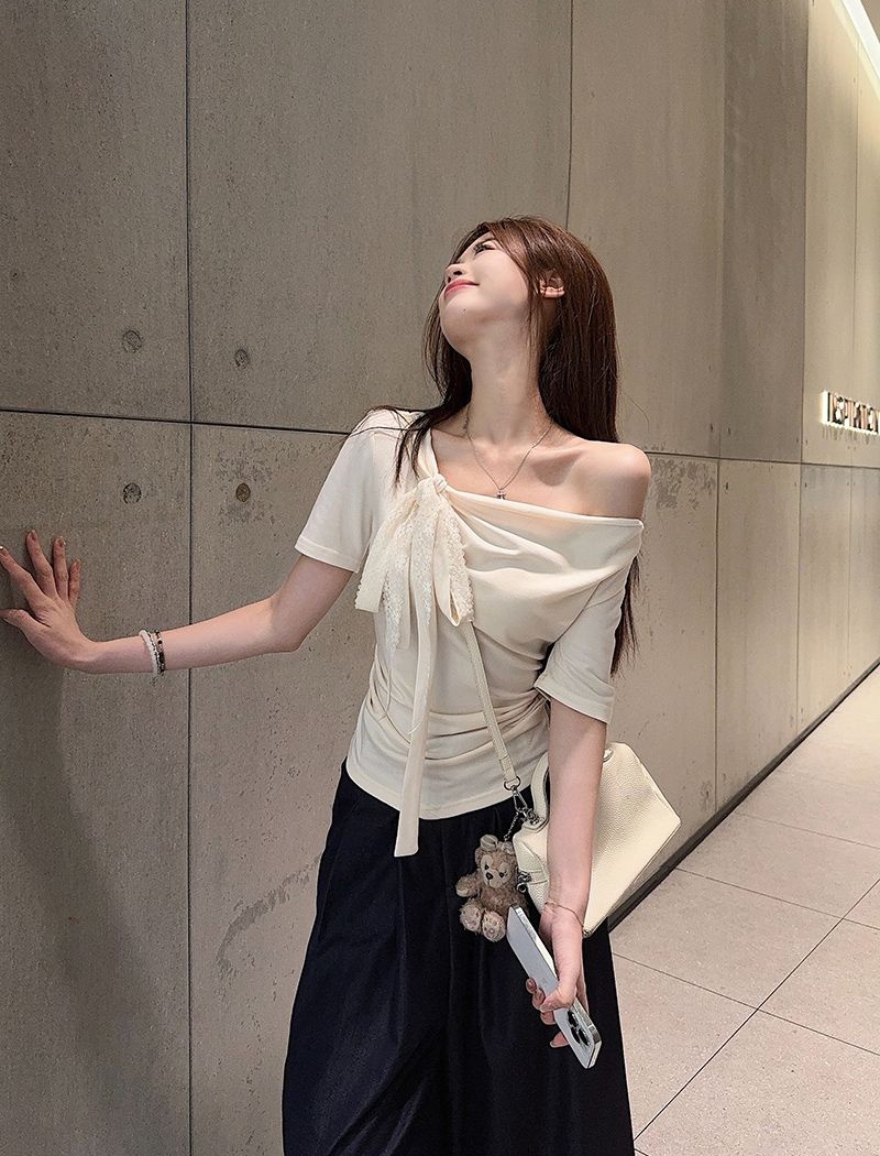 Slim short summer T-shirt modal short sleeve tops for women