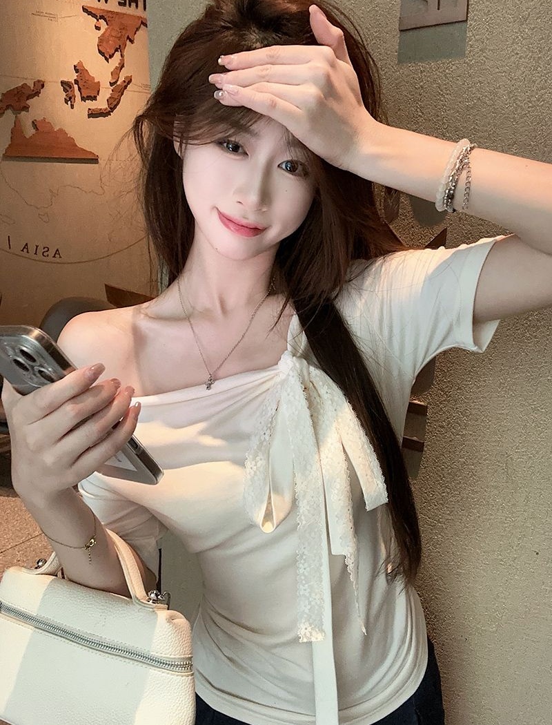 Slim short summer T-shirt modal short sleeve tops for women