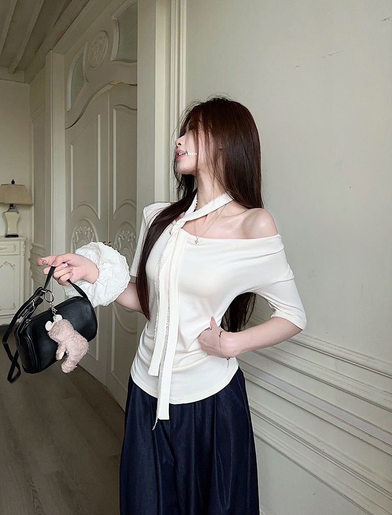 Slim short summer T-shirt modal short sleeve tops for women