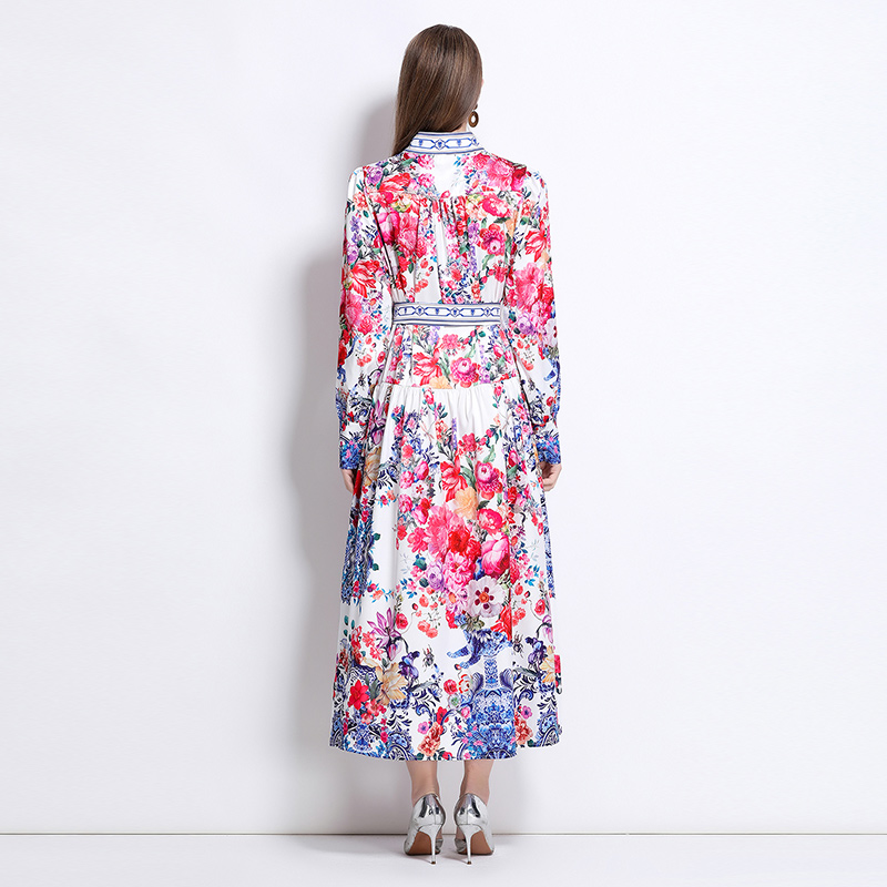 European style court style cstand collar dress