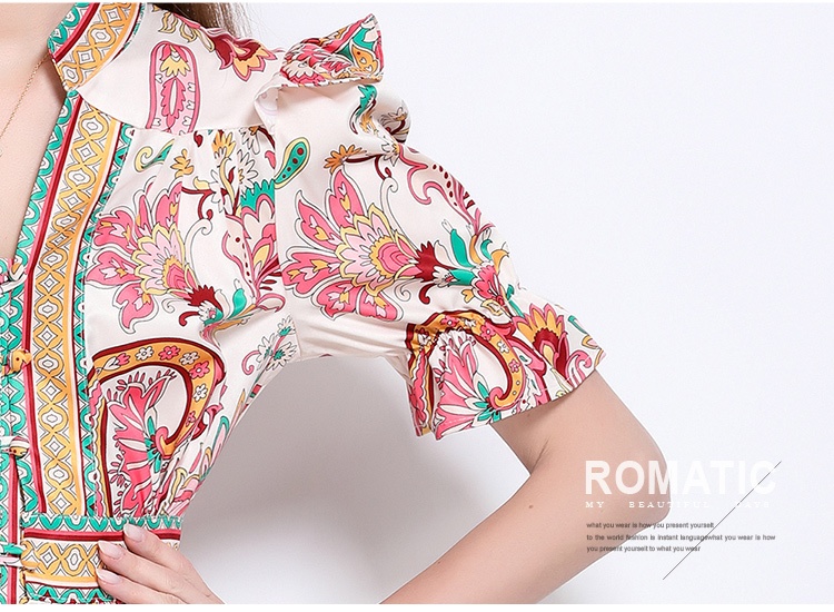 Multi buckles short sleeve dress V-neck cardigan