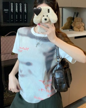 Cartoon short sleeve T-shirt short summer tops for women