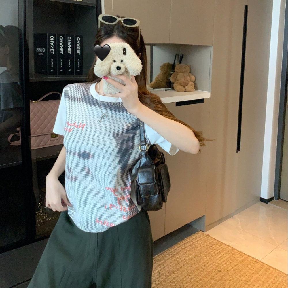 Cartoon short sleeve T-shirt short summer tops for women