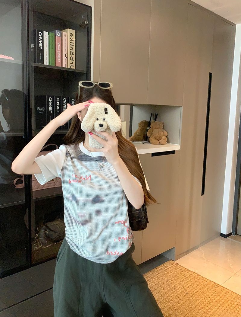 Cartoon short sleeve T-shirt short summer tops for women