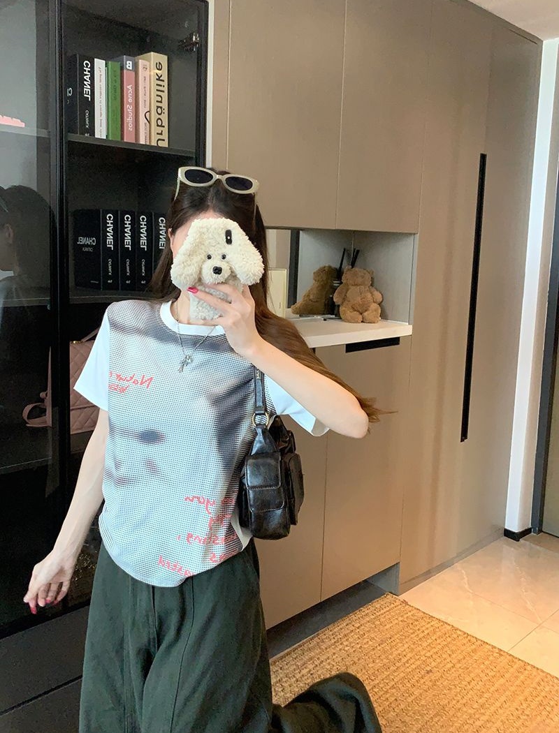 Cartoon short sleeve T-shirt short summer tops for women