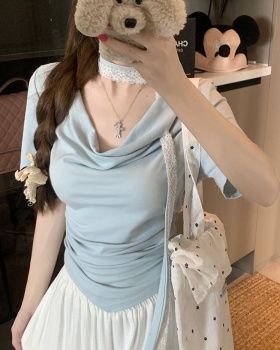 Modal heap collar short tops short sleeve summer T-shirt