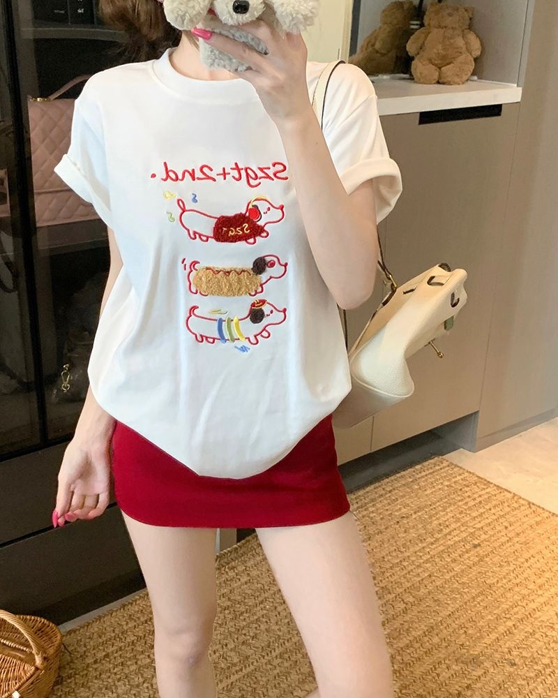 Korean style T-shirt tops for women