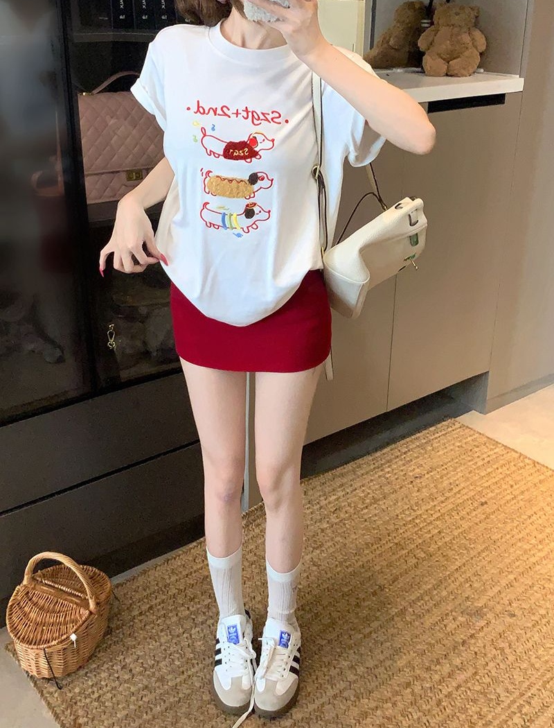 Korean style T-shirt tops for women