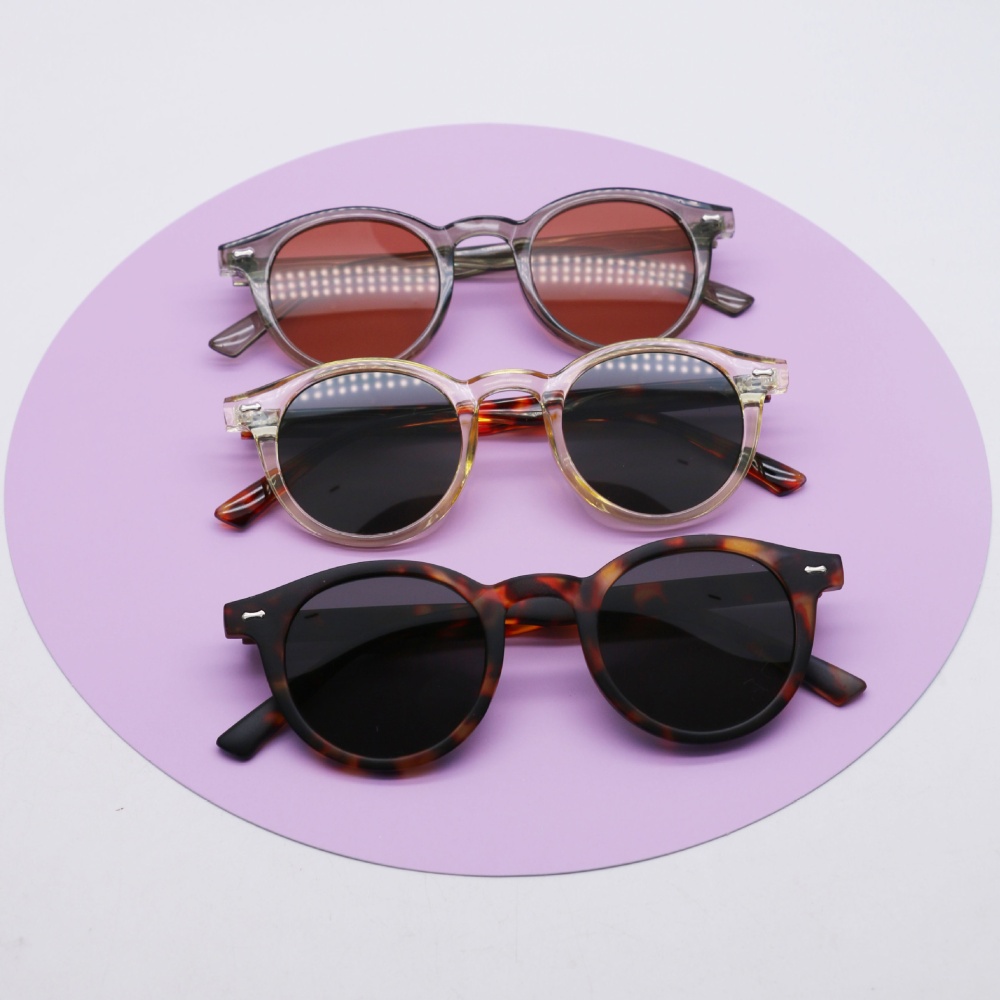 Retro round frame Sunglasses