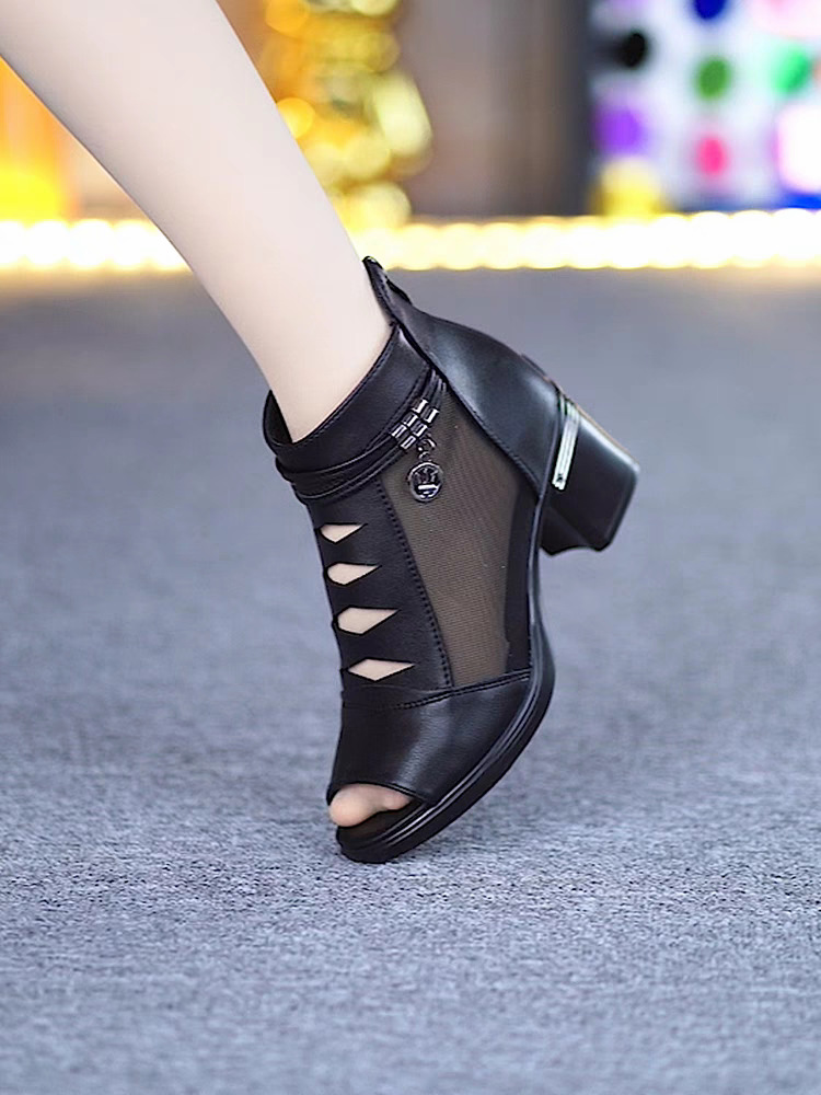 Summer thick sandals fish mouth summer boots for women