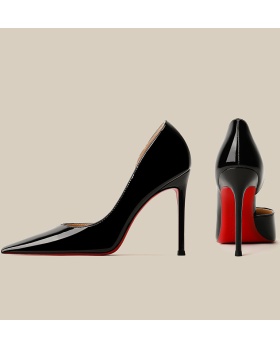 Pointed high-heeled shoes nude color shoes