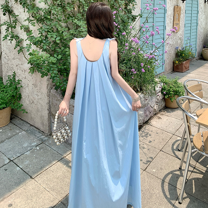 Summer flowers dress white sleeveless strap dress for women