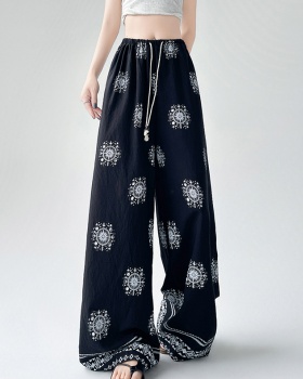 Printing vacation loose wicking Bohemian style long pants