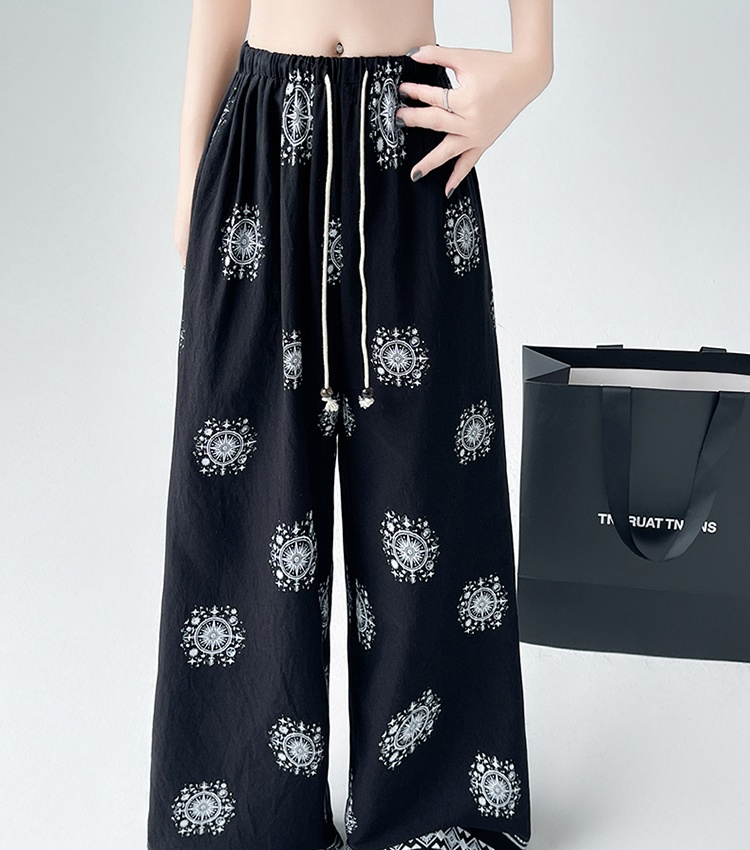 Printing vacation loose wicking Bohemian style long pants