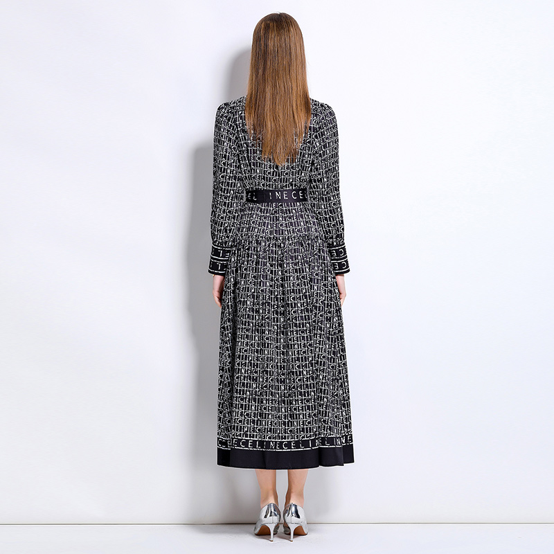 Fashion slim European style all-match printing dress