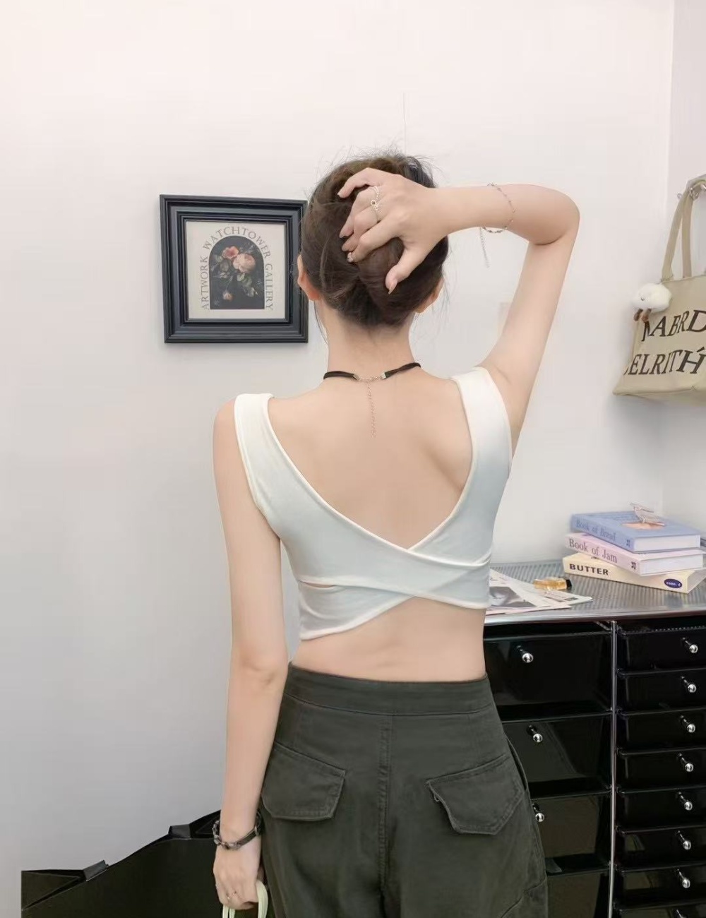 Beauty back integrated with chest pad tops slim pure vest