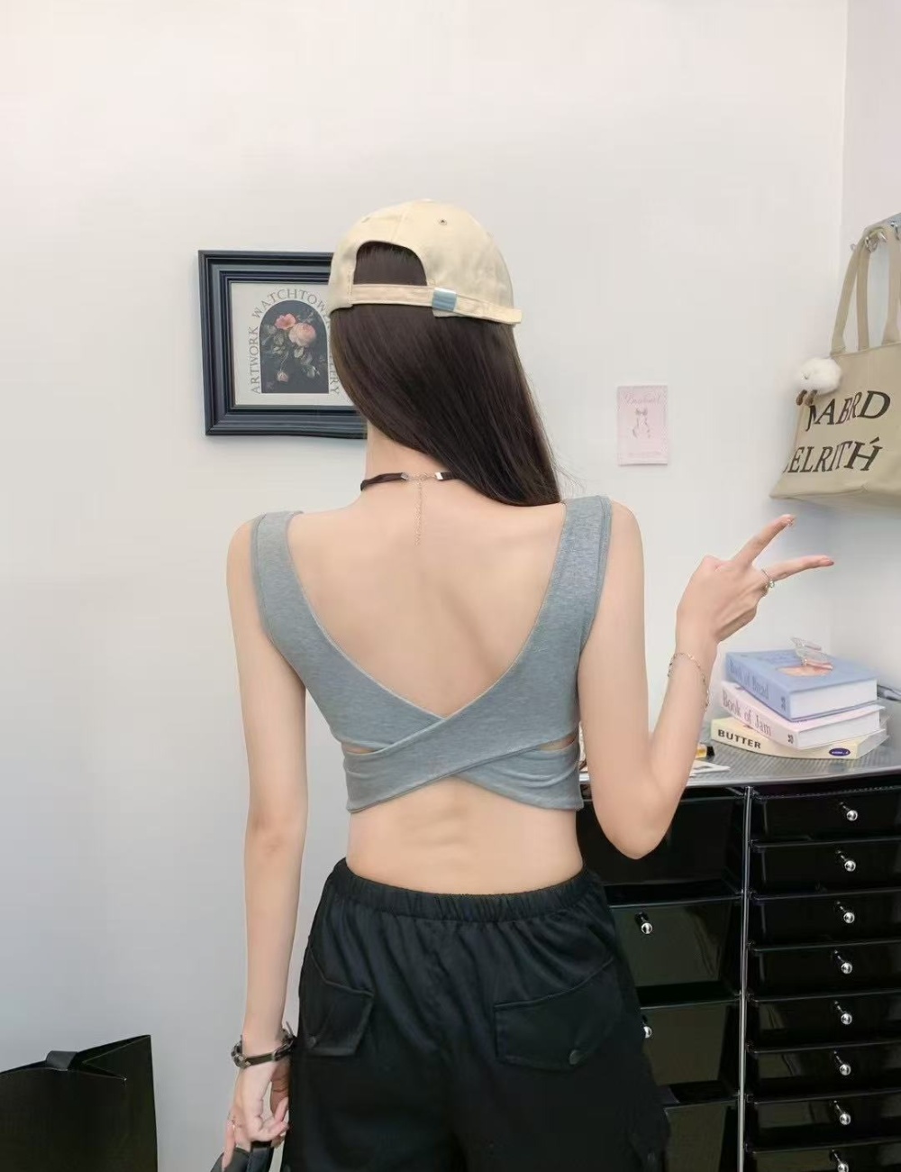 Beauty back integrated with chest pad tops slim pure vest
