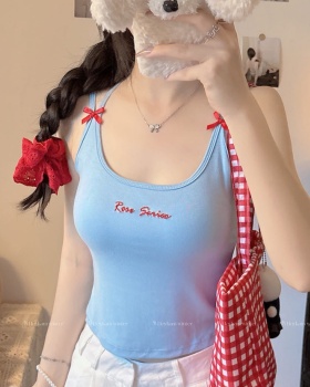 Summer embroidery vest inside the ride tops for women